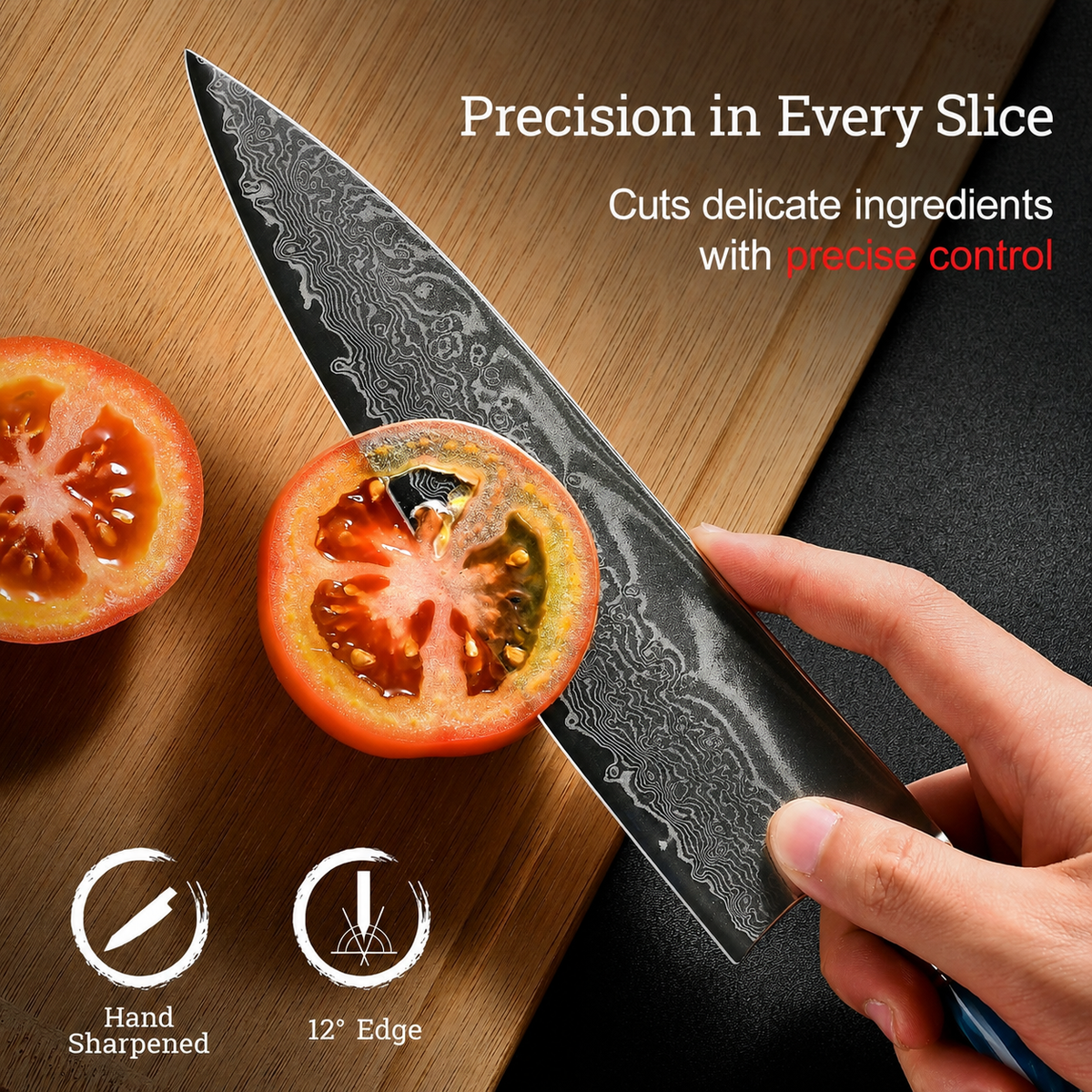 VEYUNA 3-Piece Knife Set – 67-Layer VG10 Damascus Steel for Fresh Food Prep
