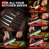 VEYUNA Knife Set 7-Piece – Hand-Forged High-Carbon Steel for Fresh Food Prep