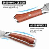 VEYUNA Knife Set 8-Piece – High-Carbon Steel with Wood Block for Food Prep