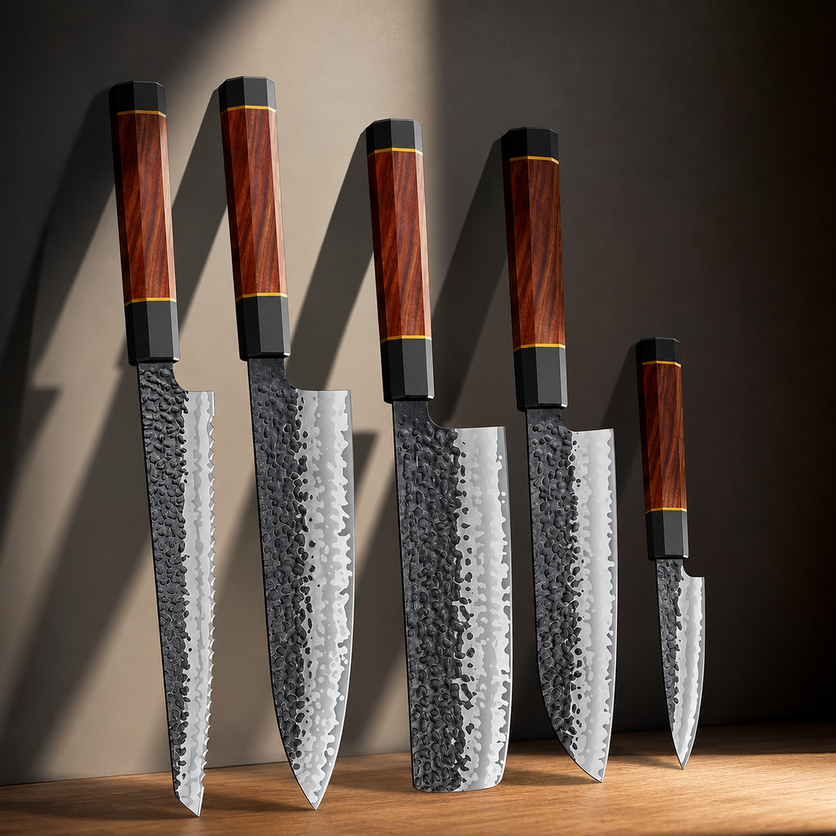 VEYUNA Knife Set 5-Piece – High-Carbon Steel Japanese Knives for Fresh Food Prep