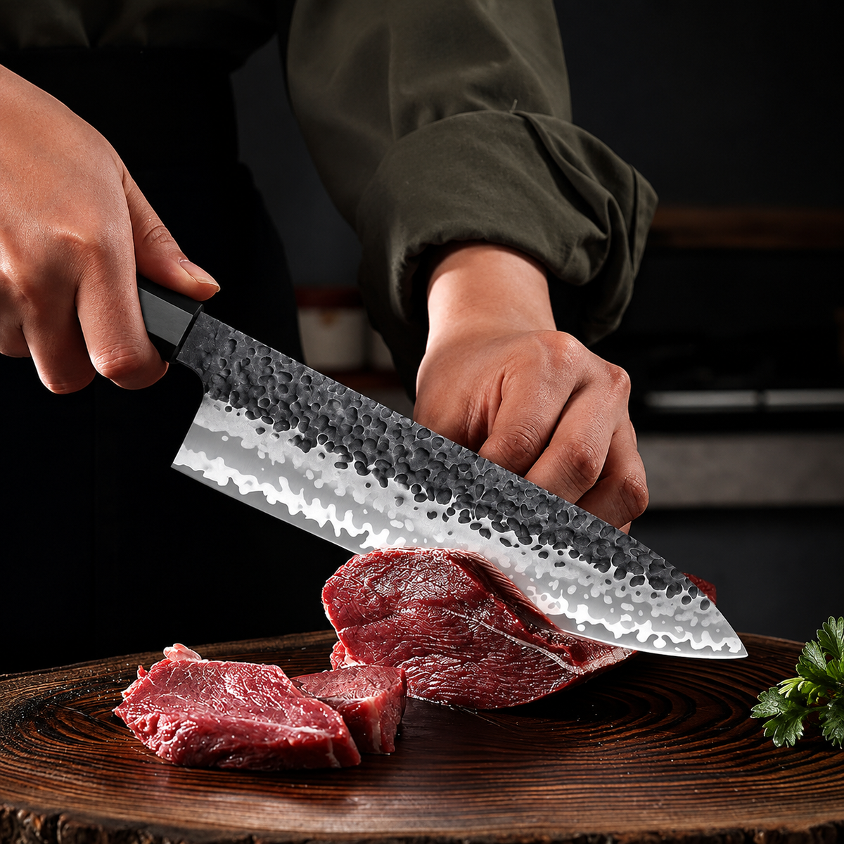 VEYUNA Knife Set 7-Piece – High-Carbon Steel Magnetic Block for Food Prep