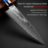 VEYUNA 3-Piece Knife Set – 67-Layer VG10 Damascus Steel for Fresh Food Prep