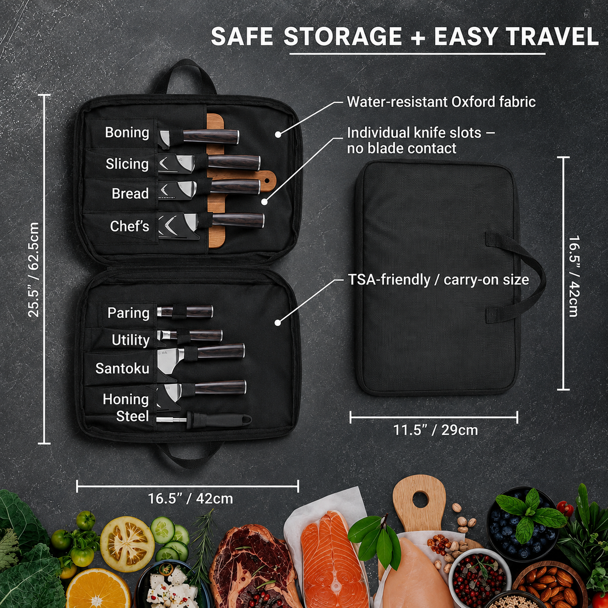 VEYUNA Knife Set 20-Piece – High-Carbon Steel with Travel Case for Food Prep