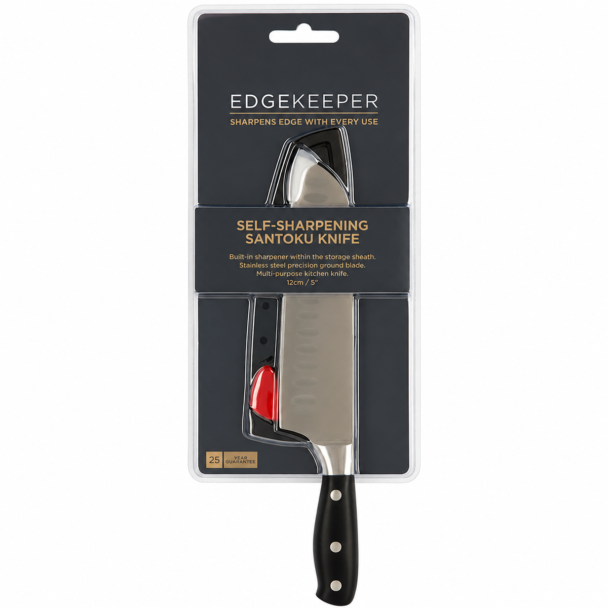 VEYUNA Santoku Knife 5-Inch – Self-Sharpening Stainless Steel for Food Prep