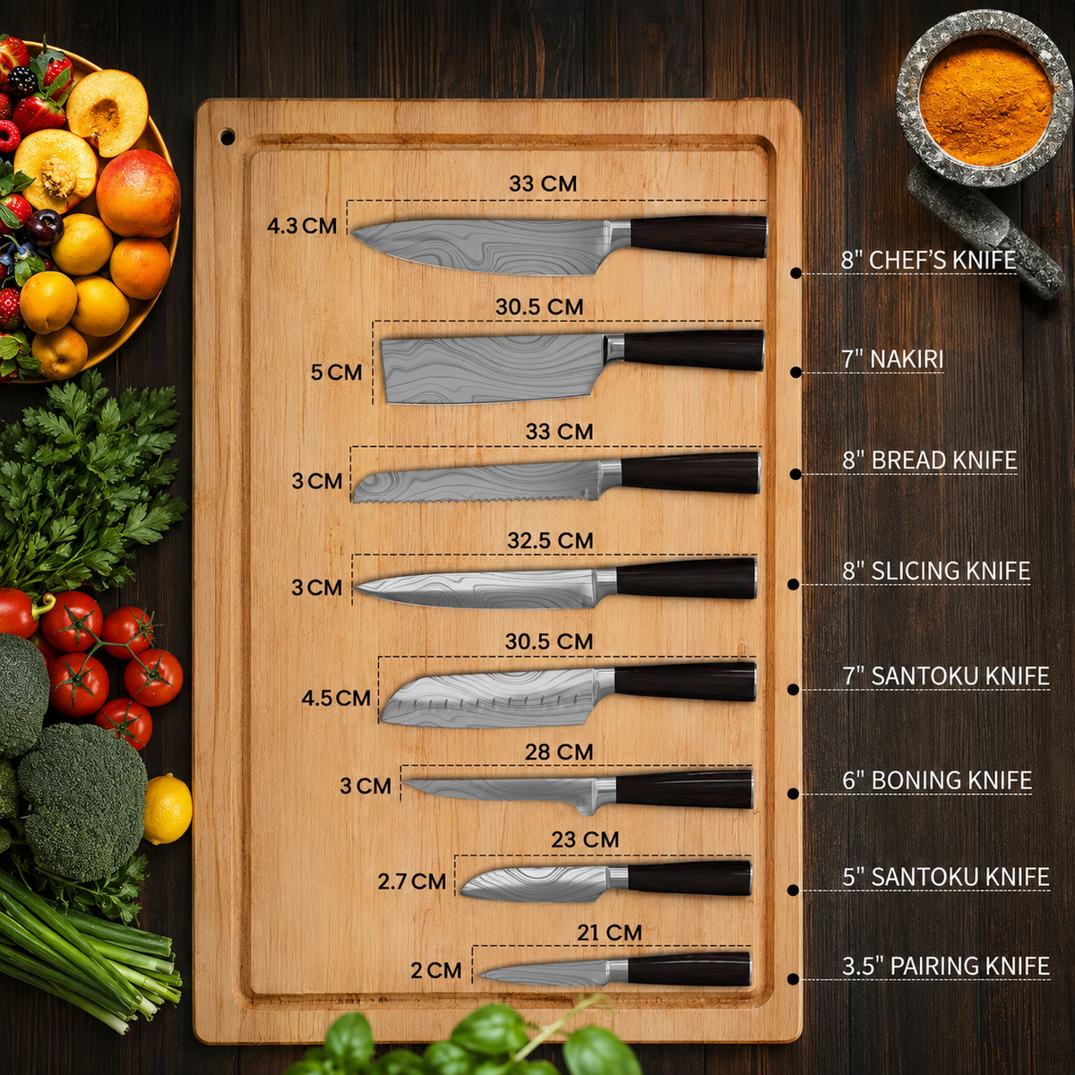 VEYUNA Knife Set 20-Piece – High-Carbon Steel with Travel Case for Food Prep