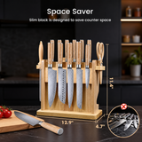 VEYUNA Knife Set 14-Piece – German DIN1.4116 Steel Magnetic Block for Food Prep