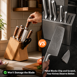 VEYUNA Knife Set 8-Piece – High-Carbon Steel with Wood Block for Food Prep