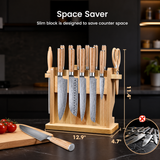 VEYUNA Knife Set 14-Piece – German Steel Magnetic Block for Fresh Food Prep