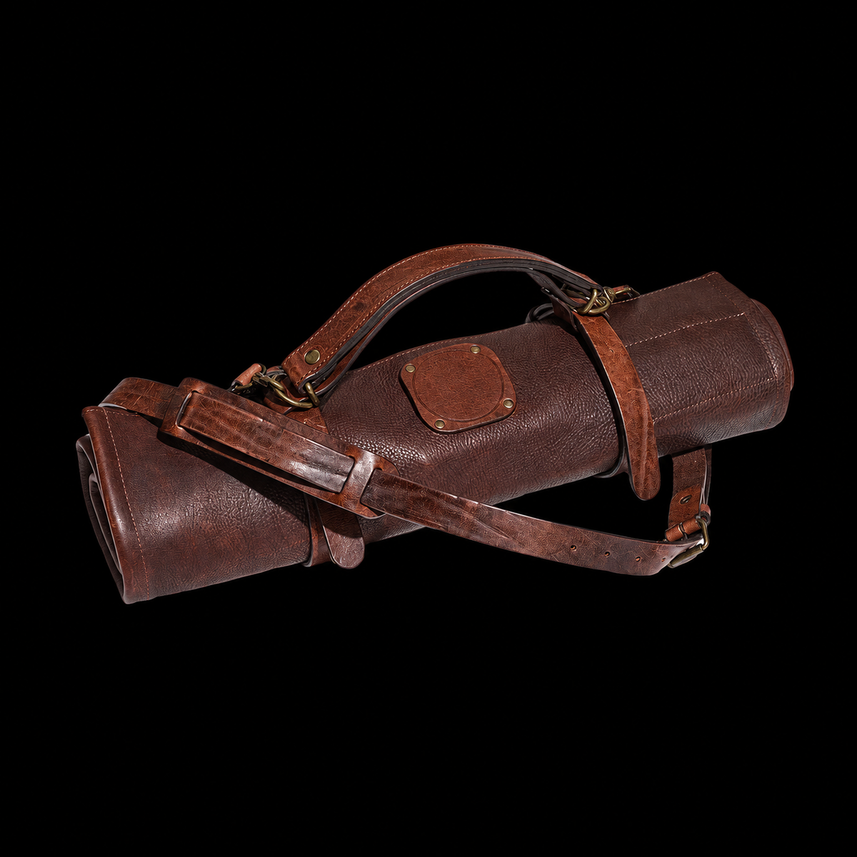 VEYUNA Knife Roll - Handmade Leather, 5 Compartments for Food Prep Knives