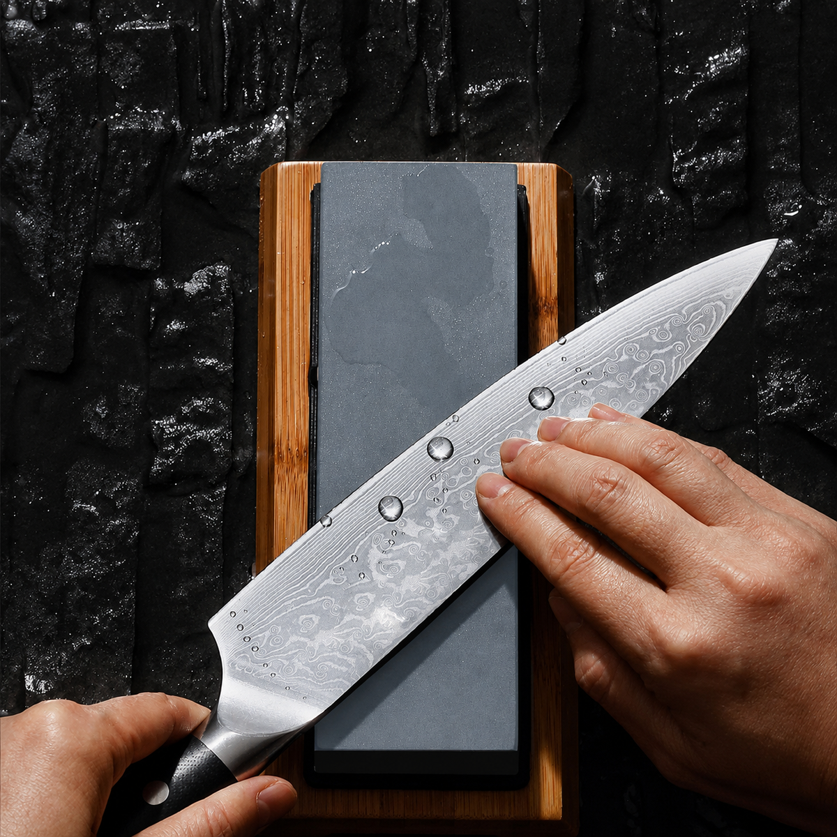 VEYUNA Whetstone - Diamond Grit 400/1000, Silicon Pedestal for Food Prep Knives