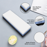 VEYUNA Whetstone - Diamond Grit 1000/6000, Silicone Base for Food Prep Knives