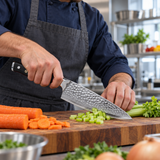 VEYUNA 8-Inch Chef Knife Hammered Stainless Steel Blade with Ergonomic Full-Tang Handle