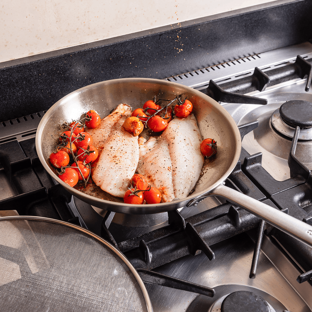 VEYUNA Stainless Steel Frying Pan Set – 3-Piece Cooking Set, Induction Ready