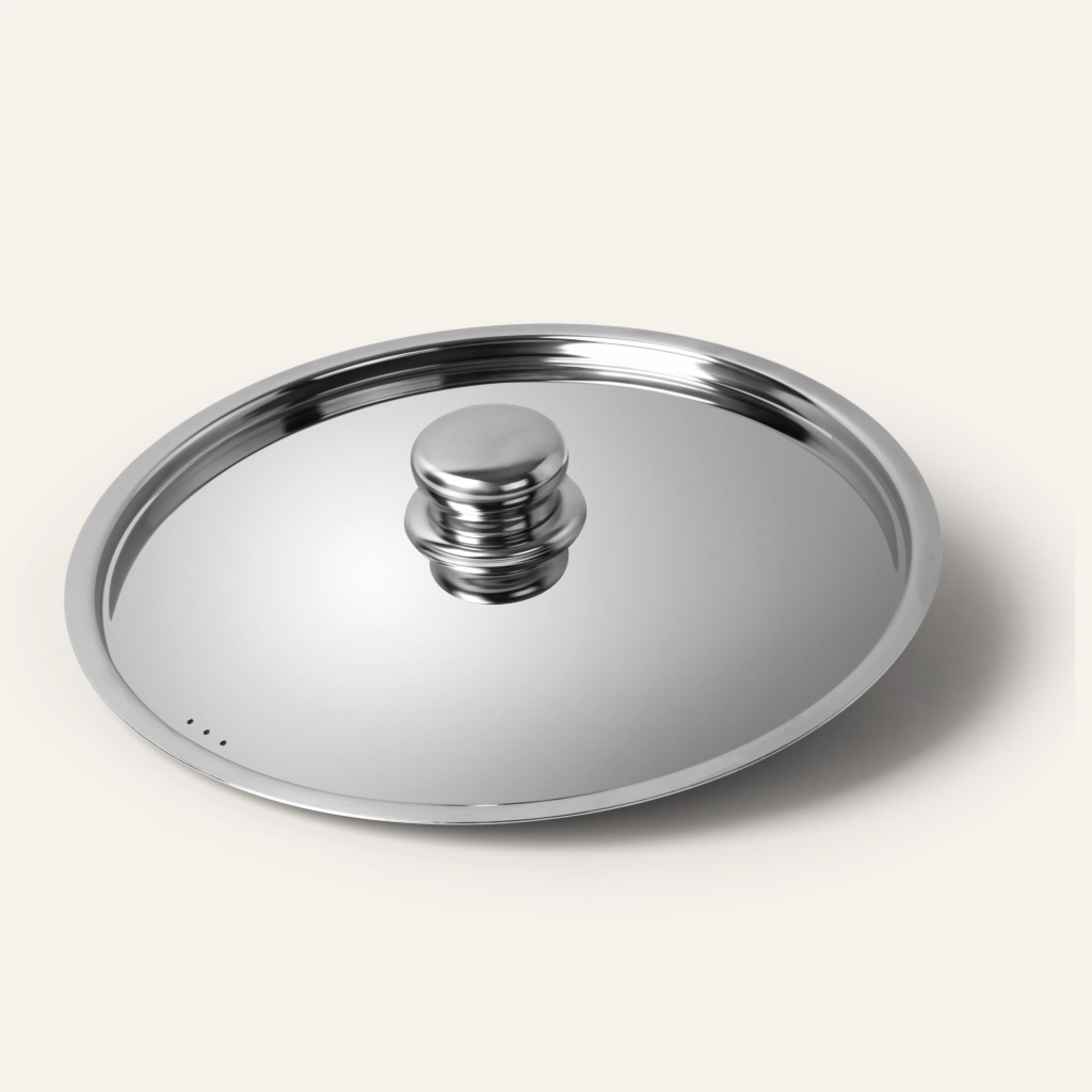 VEYUNA Stainless Steel Pan Lid – Steam-Vented Cover for Fresh Food Preparation