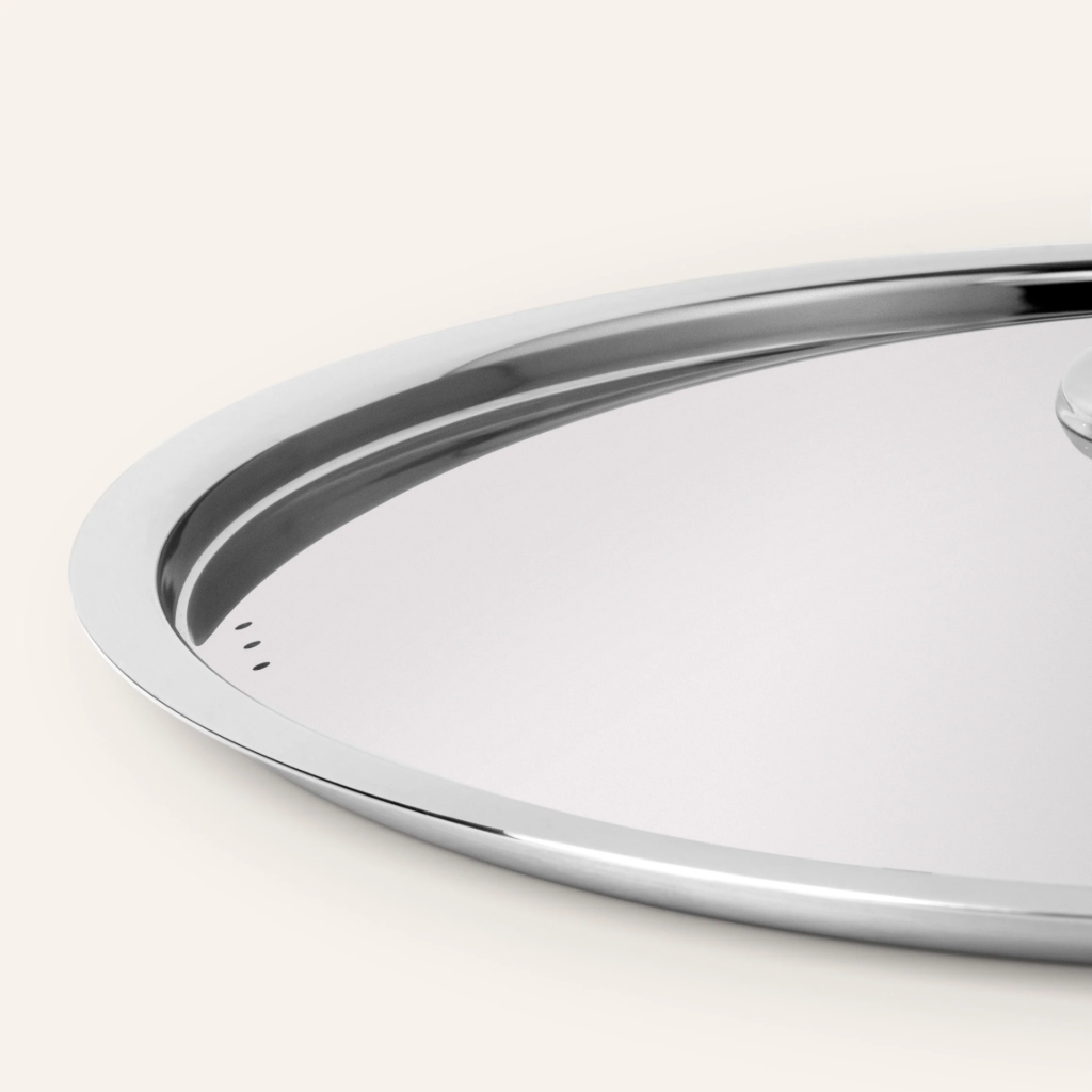 VEYUNA Stainless Steel Pan Lid – Steam-Vented Cover for Fresh Food Preparation