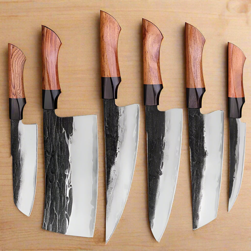VEYUNA 6-Piece Knife Set – Triple-Layer Steel Food Prep Knives