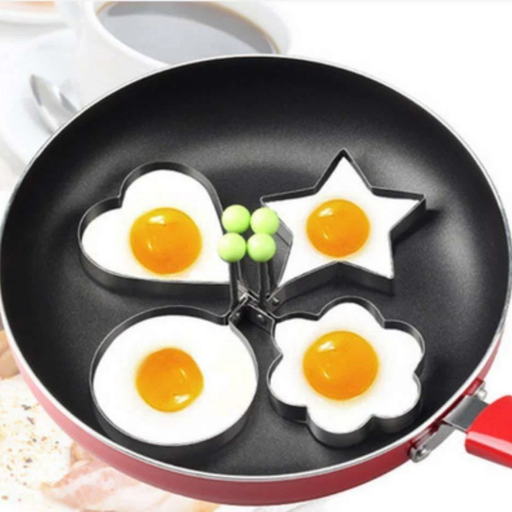 VEYUNA Egg Ring Mold Set, 5-Piece Nonstick Steel Shapes for Treats & Breakfast