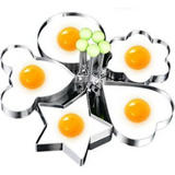 VEYUNA Egg Ring Mold Set, 5-Piece Nonstick Steel Shapes for Treats & Breakfast