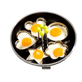 VEYUNA Egg Ring Mold Set, 5-Piece Nonstick Steel Shapes for Treats & Breakfast