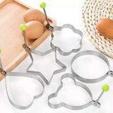 VEYUNA Egg Ring Mold Set, 5-Piece Nonstick Steel Shapes for Treats & Breakfast