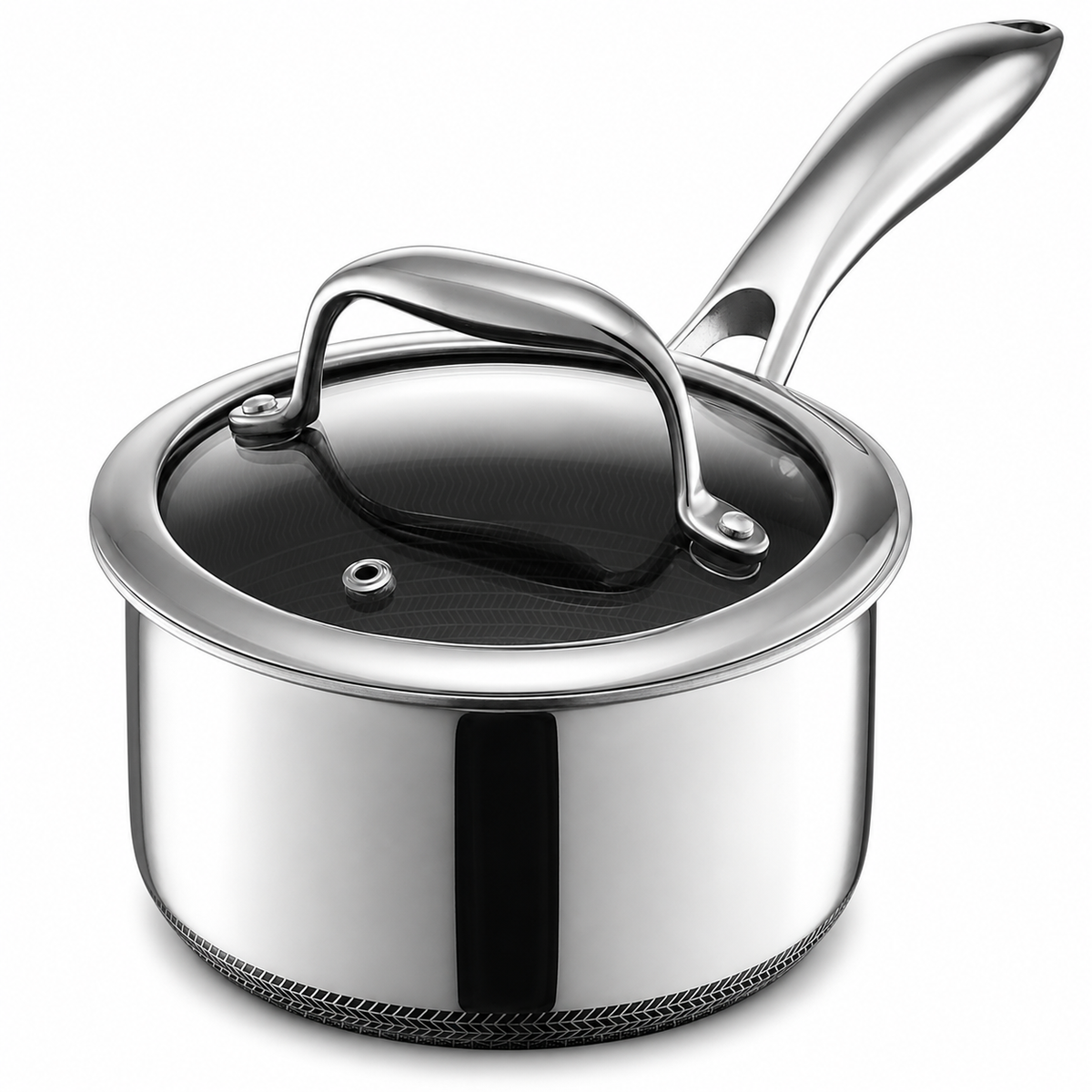 VEYUNA 1L Hybrid Nonstick Saucepan with Lid - Induction Food Prep Pot