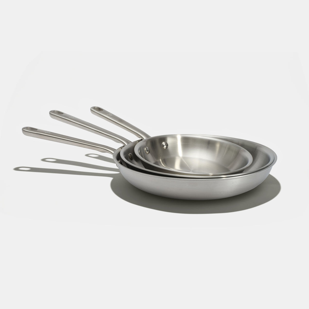 VEYUNA Stainless Steel Frying Pan Set – 3-Piece Cooking Set, Induction Ready