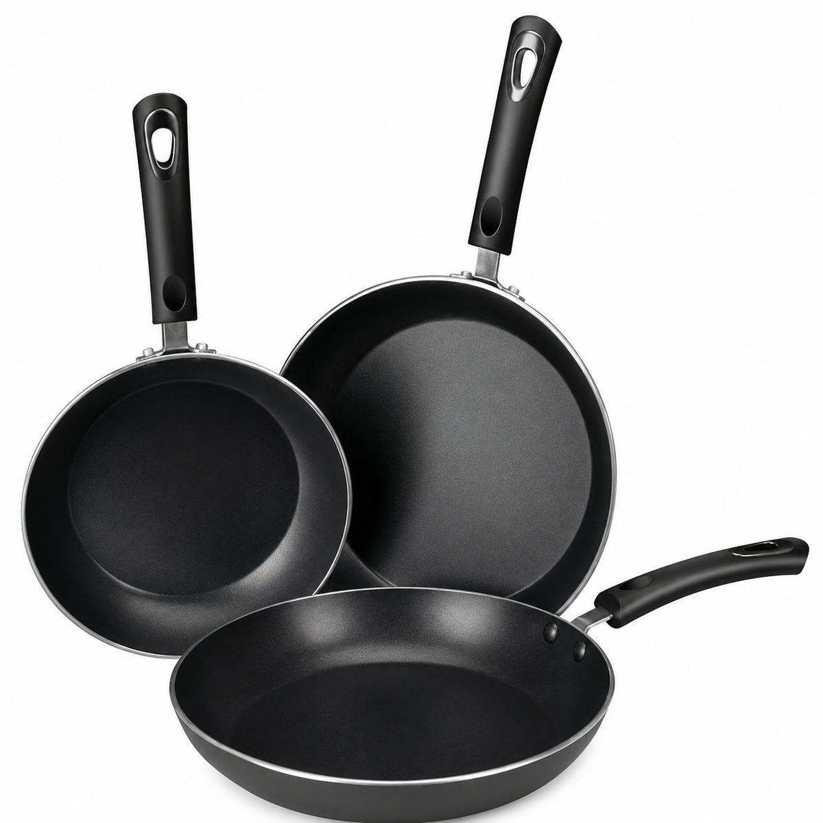 VEYUNA Frying Pan Set, 3-Piece Nonstick Induction Skillets for Food Prep