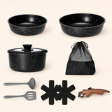 VEYUNA 10-Piece Nonstick Cookware Set, Removable Handle, Stackable, Meal Prep