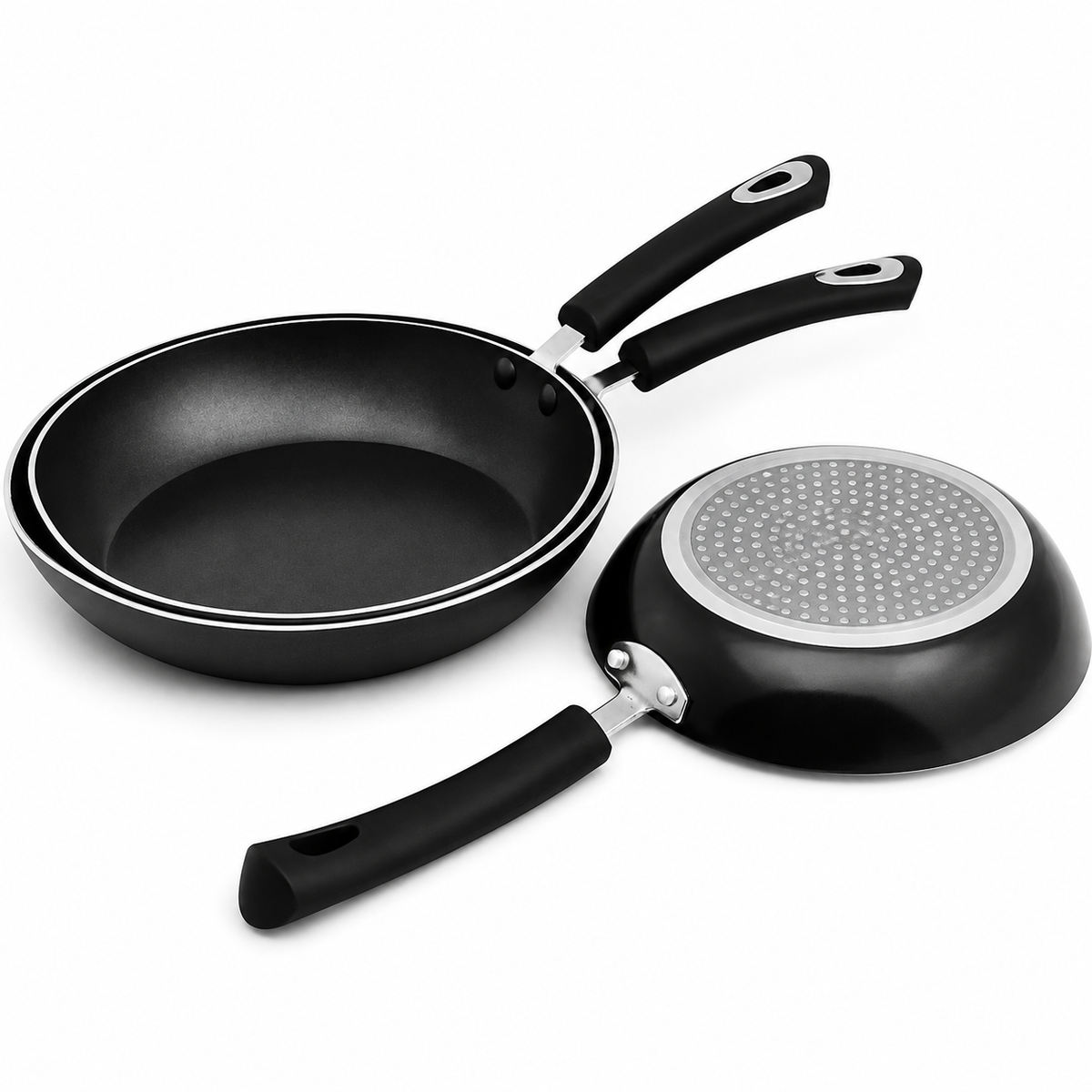 VEYUNA Frying Pan Set, 3-Piece Nonstick Induction Skillets for Food Prep