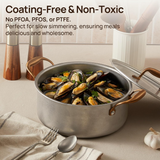 VEYUNA 8-Piece Stainless Steel Cookware Set, Non-Toxic, Meal Prep, Induction Safe