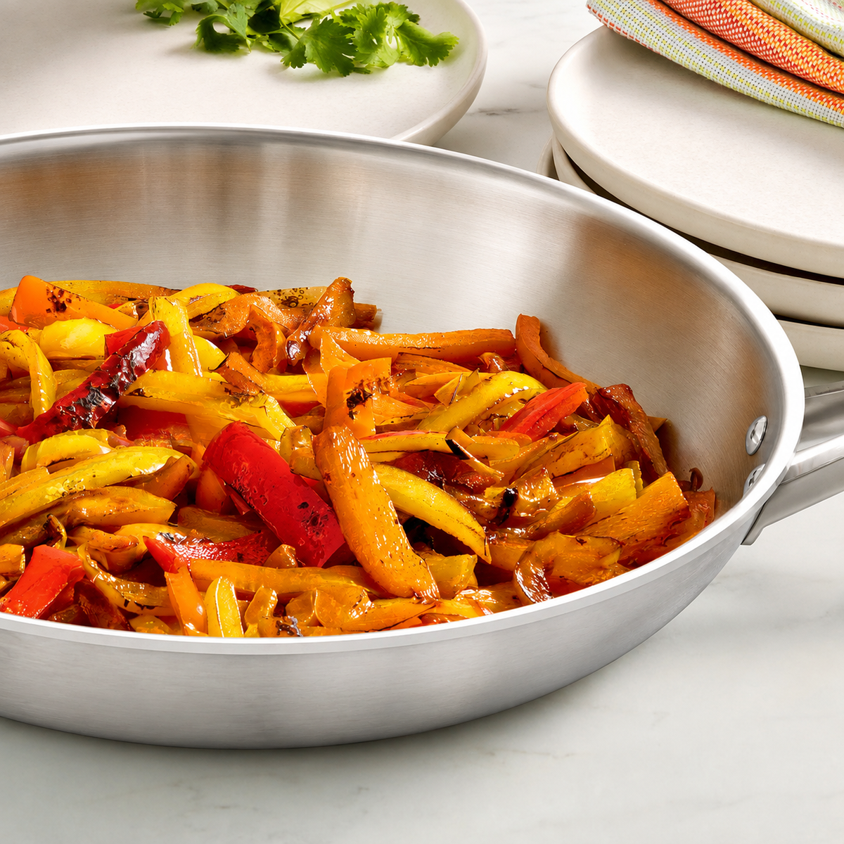 VEYUNA 30cm Stainless Steel Fry Pan – Commercial Grade for Fresh Food Prep