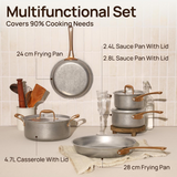 VEYUNA 8-Piece Stainless Steel Cookware Set, Non-Toxic, Meal Prep, Induction Safe