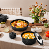 VEYUNA 10-Piece Nonstick Cookware Set, Removable Handle, Stackable, Meal Prep