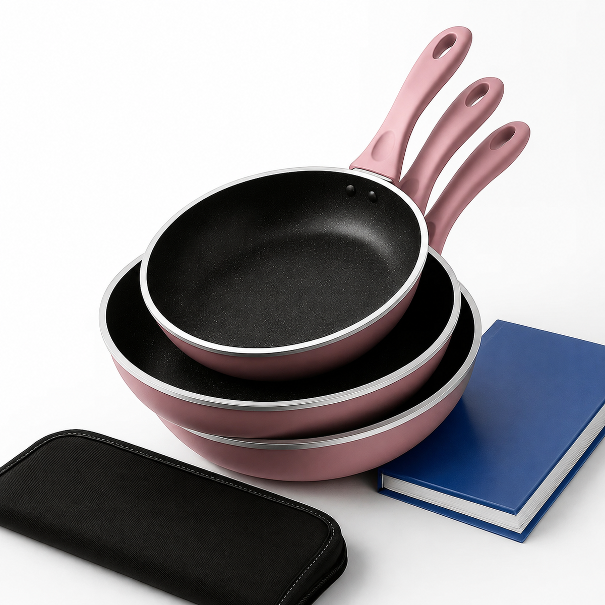 VEYUNA Frying Pan Set – 3-Piece Nonstick Cookware, Induction Ready, Easy Clean, Home
