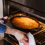 VEYUNA Carbon Steel Gratin Dish 12-Inch – Seasoned Pan for Homemade Food Prep