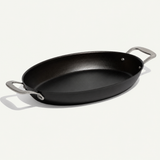 VEYUNA Carbon Steel Gratin Dish 12-Inch – Seasoned Pan for Homemade Food Prep