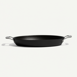 VEYUNA Carbon Steel Gratin Dish 12-Inch – Seasoned Pan for Homemade Food Prep