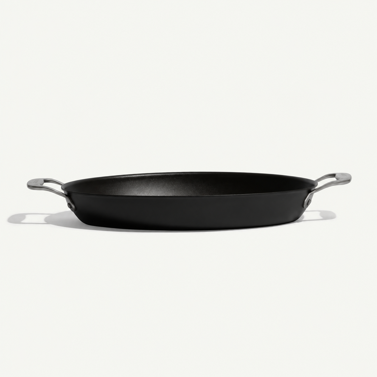VEYUNA Carbon Steel Gratin Dish 12-Inch – Seasoned Pan for Homemade Food Prep