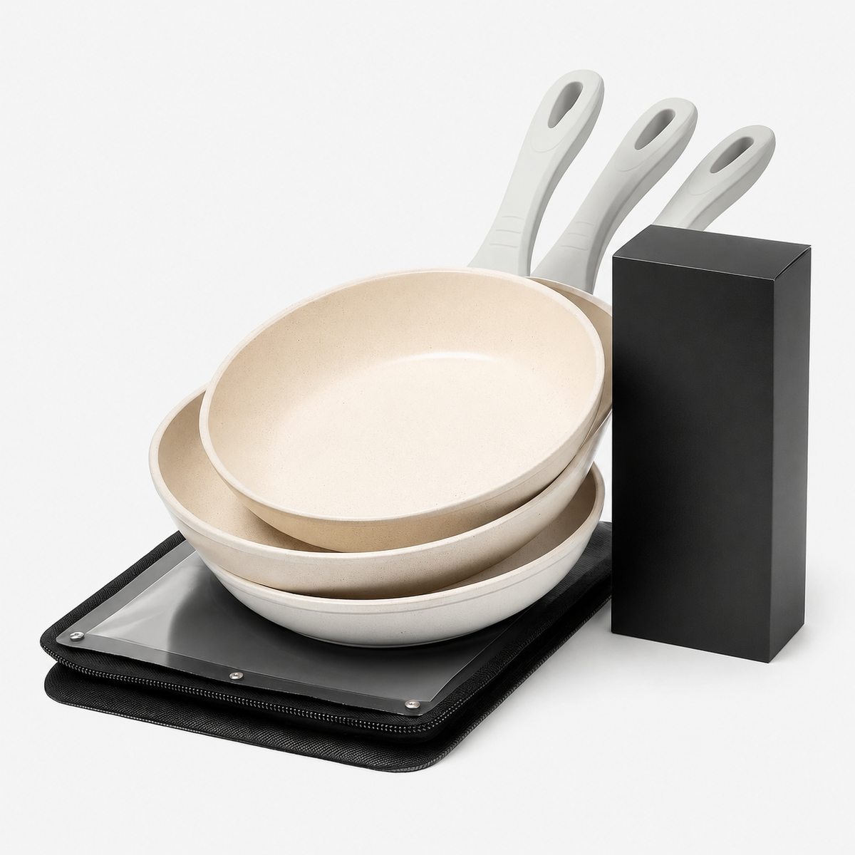 VEYUNA Frying Pan Set – 3-Piece Nonstick Cookware, Induction Ready, Easy Clean, Home