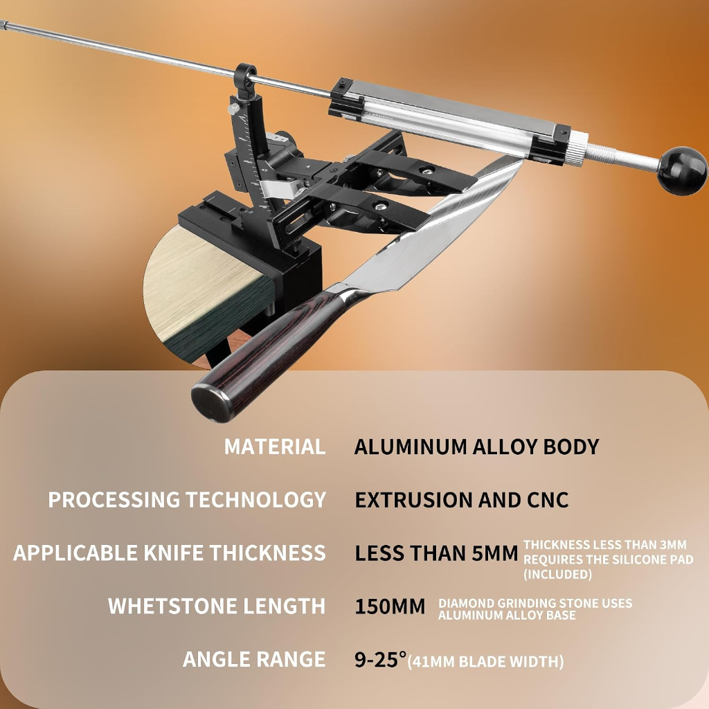 VEYUNA Knife Sharpening System – 9–25° Adjustable 360° Sharpener for Food Prep