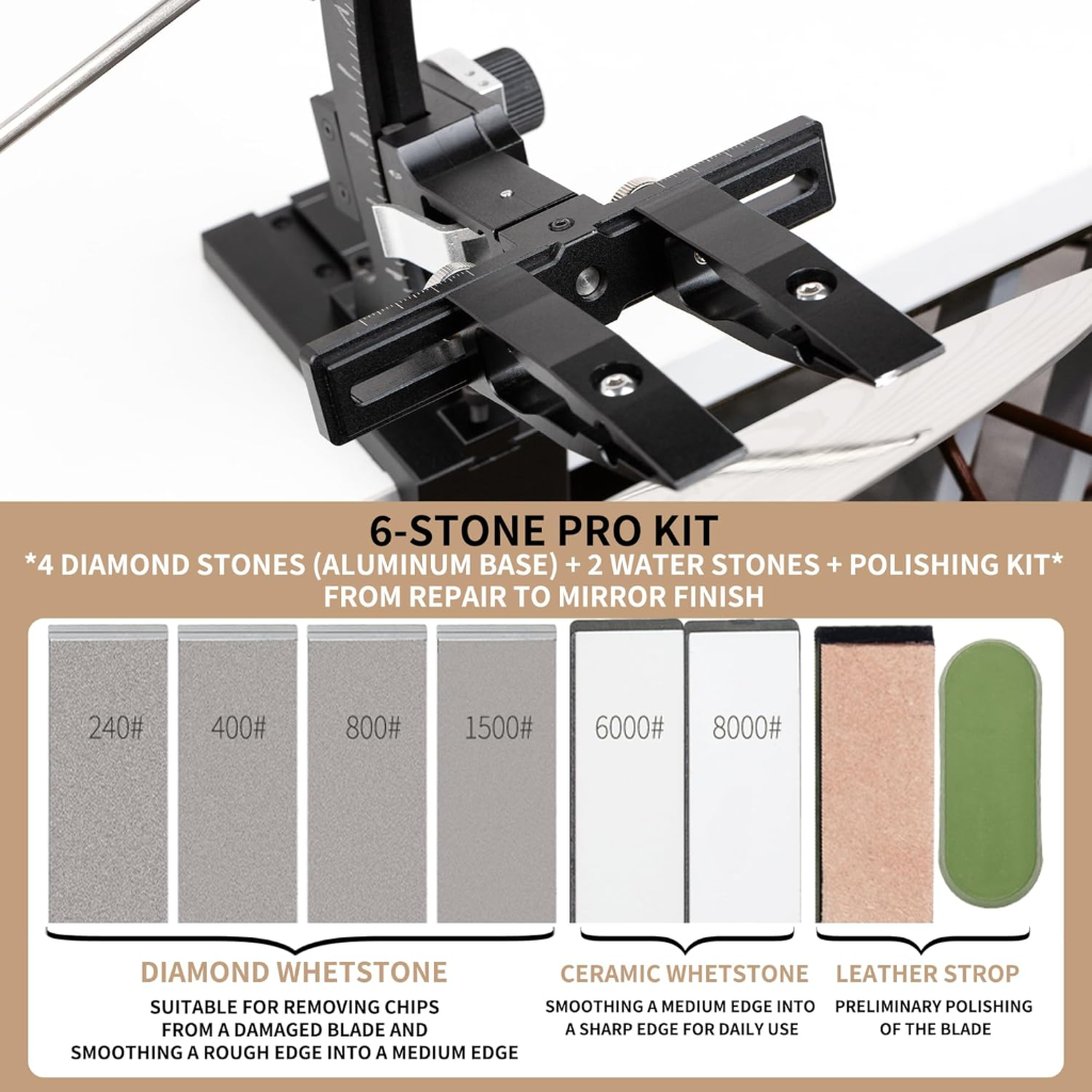 VEYUNA Knife Sharpening System – 9–25° Adjustable 360° Sharpener for Food Prep