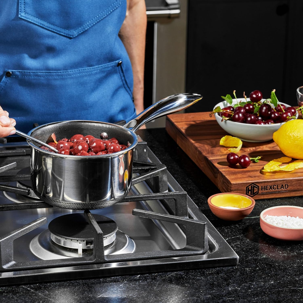 VEYUNA 1L Hybrid Nonstick Saucepan with Lid - Induction Food Prep Pot