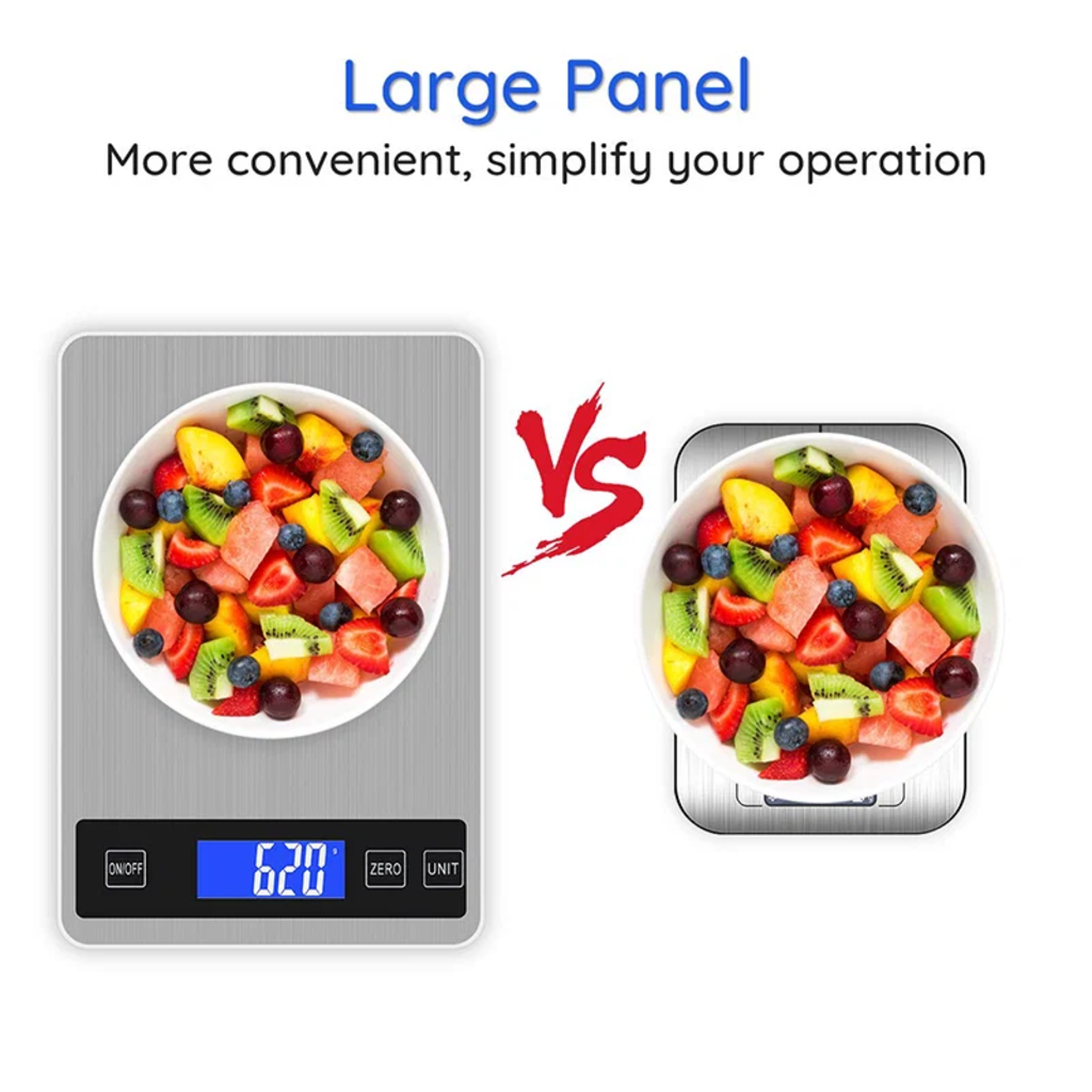 VEYUNA Digital Kitchen Scale 5kg – Stainless Steel for Accurate Food Portions