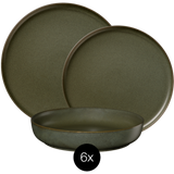 VEYUNA Dinnerware Set 18-Piece – Nori Ceramic Plates & Bowls for Dining
