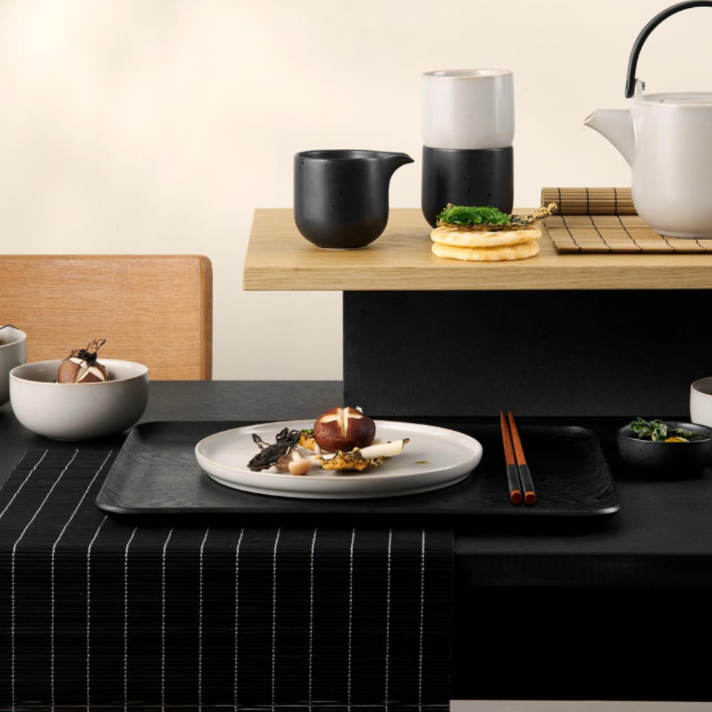 VEYUNA Dinnerware Set 18-Piece – Tofu Ceramic Plates & Bowls for Dining