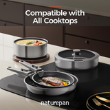 VEYUNA Ceramic Cookware Set, 5-Piece Nonstick Induction Pots & Pans for Meal Prep