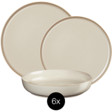 VEYUNA Dinnerware Set 18-Piece – Tofu Ceramic Plates & Bowls for Dining