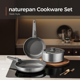 VEYUNA Ceramic Cookware Set, 5-Piece Nonstick Induction Pots & Pans for Meal Prep