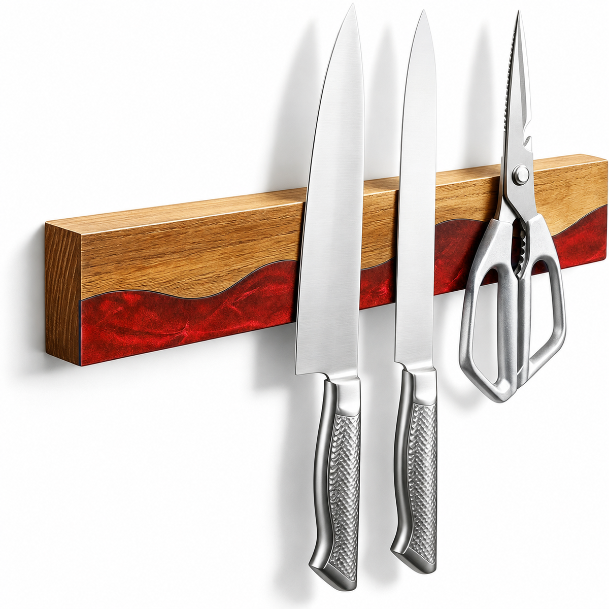 VEYUNA Magnetic Knife Holder – 16-Inch Acacia Wood Strip for Food Prep Tools