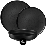 VEYUNA Dinnerware Set 18-Piece – Black Ceramic Plates & Bowls for Dining